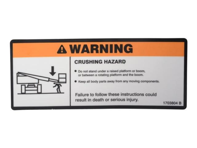 Rental store for DECAL, WARNING CRUSHING HAZARD in Paris TN